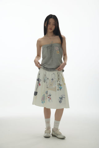 [YAWHAT] print one-shoulder top
