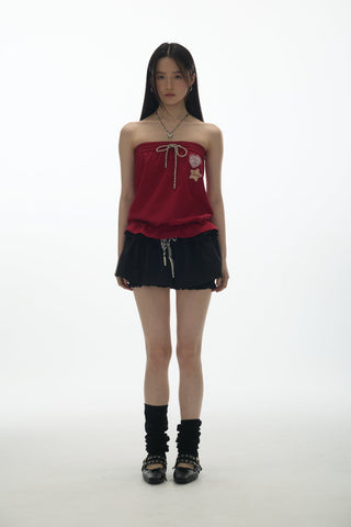 [YAWHAT] print one-shoulder top