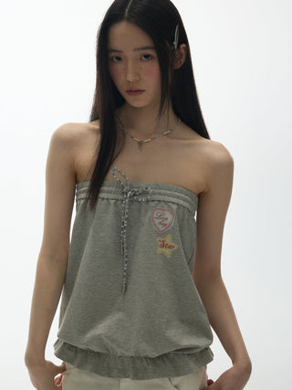 [YAWHAT] print one-shoulder top