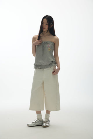 [YAWHAT] print one-shoulder top