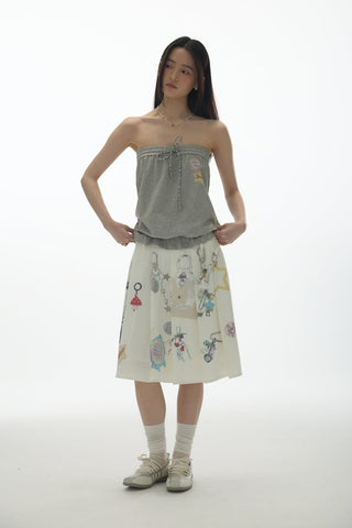 [YAWHAT] print one-shoulder top