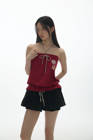 [YAWHAT] print one-shoulder top