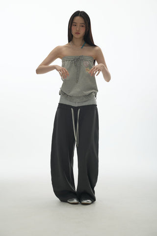 [YAWHAT] print one-shoulder top