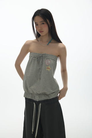 [YAWHAT] print one-shoulder top