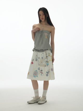 [YAWHAT] print one-shoulder top