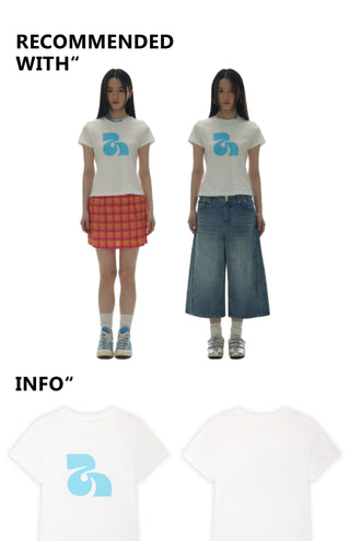 [YAWHAT] logo print tee