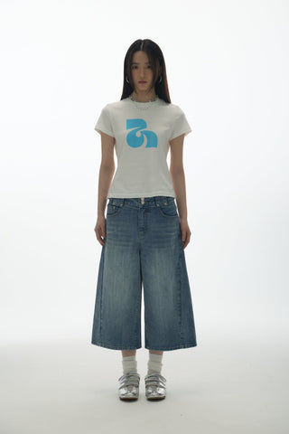 [YAWHAT] logo print tee