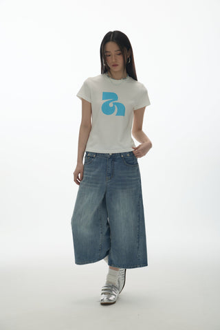 [YAWHAT] logo print tee