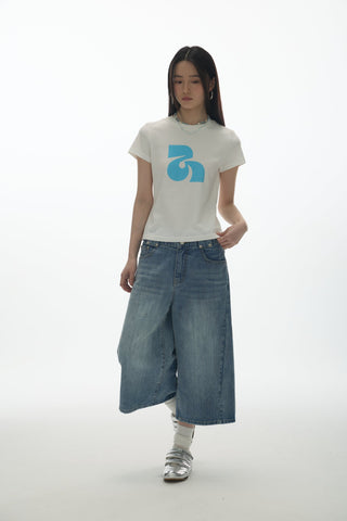 [YAWHAT] logo print tee