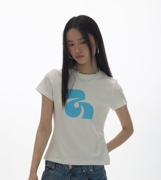 [YAWHAT] logo print tee