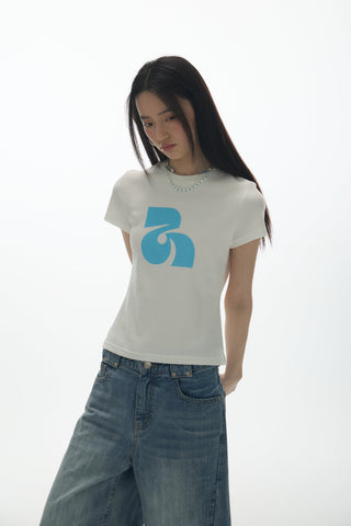 [YAWHAT] logo print tee