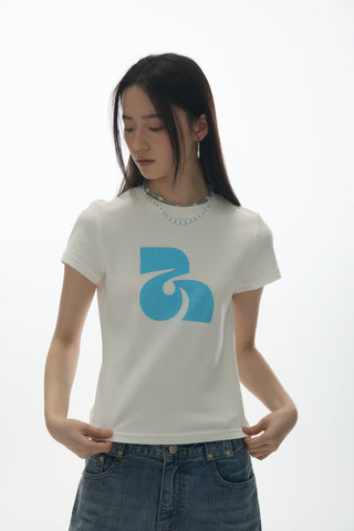 [YAWHAT] logo print tee