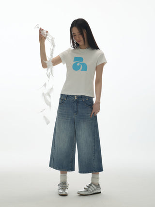 [YAWHAT] logo print tee