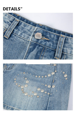 [YAWHAT] rhinestone skirt