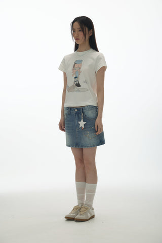 [YAWHAT] rhinestone skirt