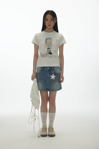 [YAWHAT] rhinestone skirt
