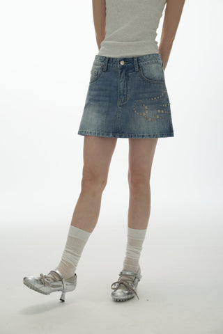 [YAWHAT] rhinestone skirt