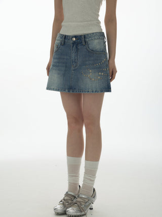 [YAWHAT] rhinestone skirt