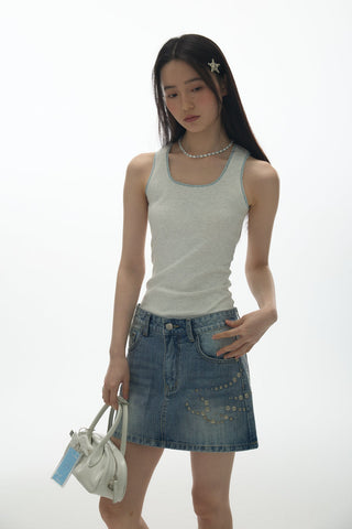 [YAWHAT] rhinestone skirt