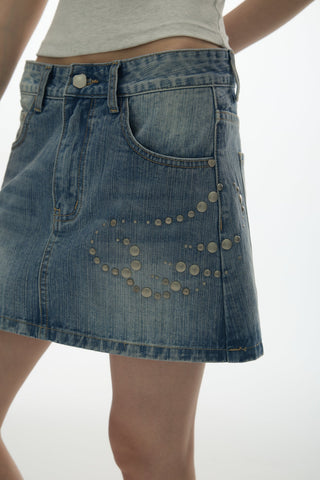 [YAWHAT] rhinestone skirt