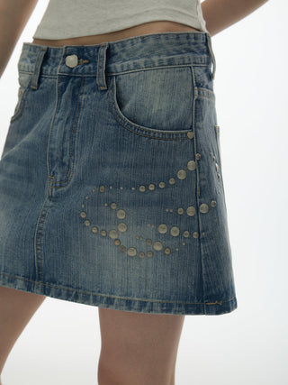 [YAWHAT] rhinestone skirt