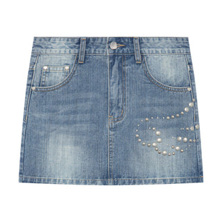 [YAWHAT] rhinestone skirt
