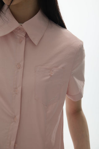[YAWHAT] embroidered short shirt