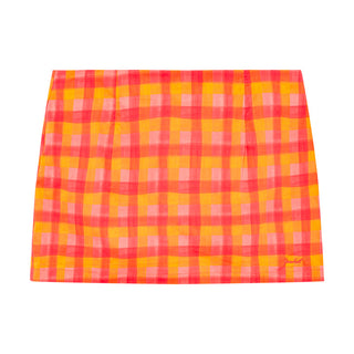 [YAWHAT] checkered mini skirt