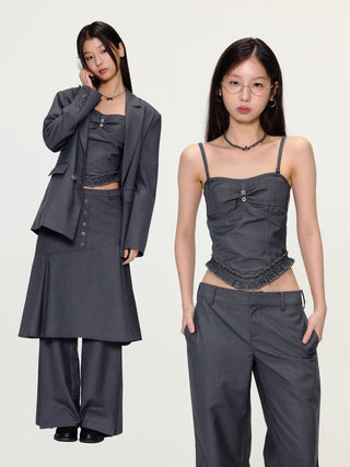 [YAWHAT] detachable strap suit