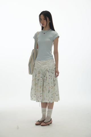 [YAWHAT] floral umbrella skirt