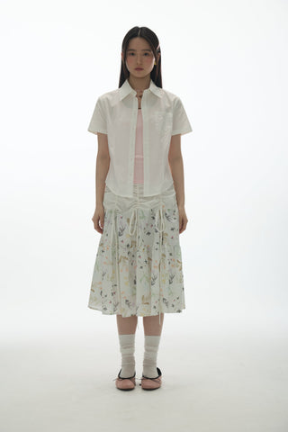 [YAWHAT] floral umbrella skirt