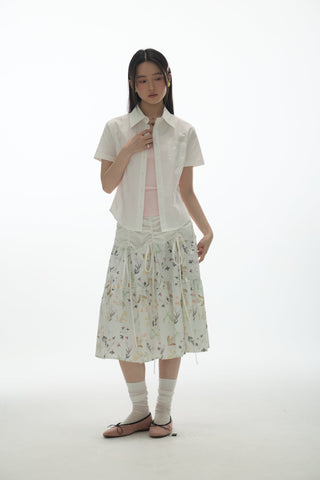 [YAWHAT] floral umbrella skirt