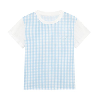 [YAWHAT] plaid rhinestone tee