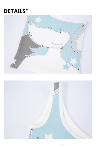[YAWHAT] cartoon sleeveless vest