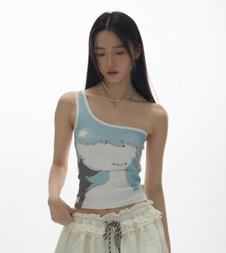[YAWHAT] cartoon sleeveless vest