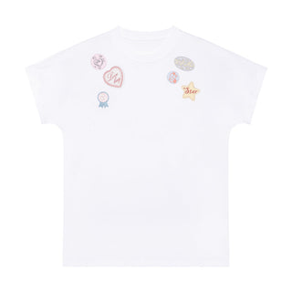 [YAWHAT] print embroidered tee