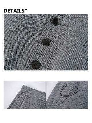 [YAWHAT] plaid straight pants