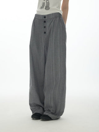 [YAWHAT] plaid straight pants