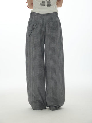 [YAWHAT] plaid straight pants
