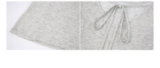[YAWHAT] V-neck lace-up top