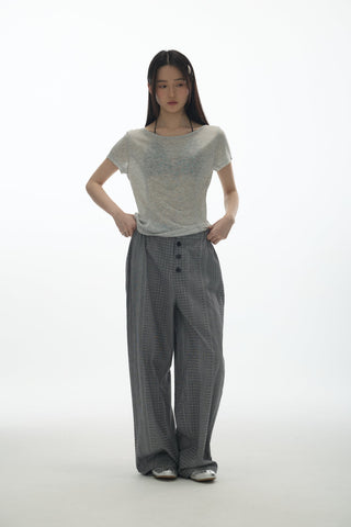 [YAWHAT] V-neck lace-up top