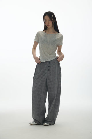 [YAWHAT] V-neck lace-up top