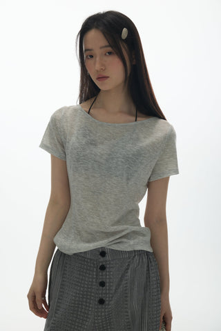 [YAWHAT] V-neck lace-up top