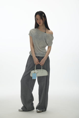 [YAWHAT] V-neck lace-up top