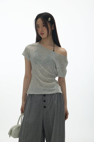 [YAWHAT] V-neck lace-up top