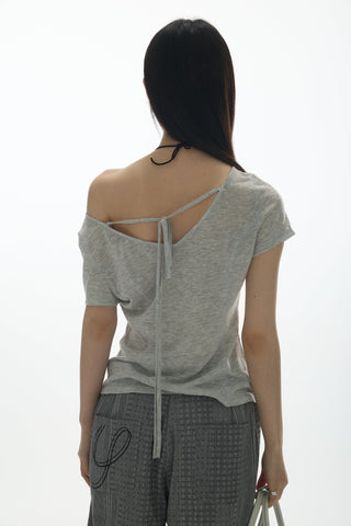 [YAWHAT] V-neck lace-up top
