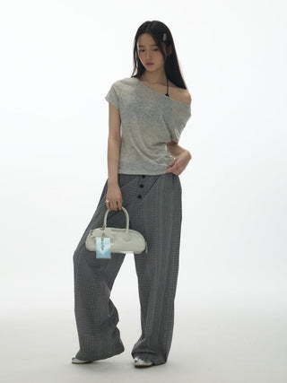 [YAWHAT] V-neck lace-up top