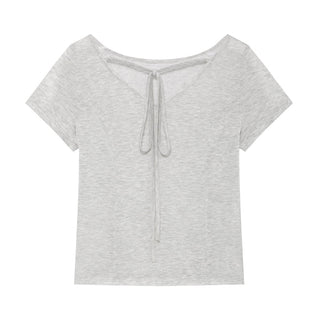 [YAWHAT] V-neck lace-up top