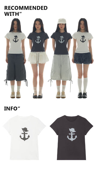 [YAWHAT] polka dot sail tee