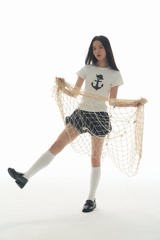 [YAWHAT] polka dot sail tee